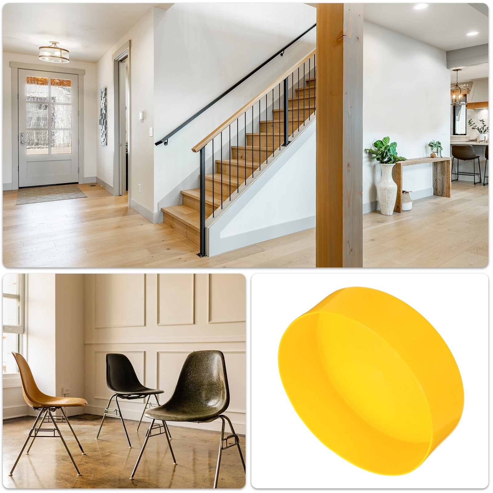 Yellow 180mm Rubber End Caps Round Vinyl Plug Insert Rubber Flexible