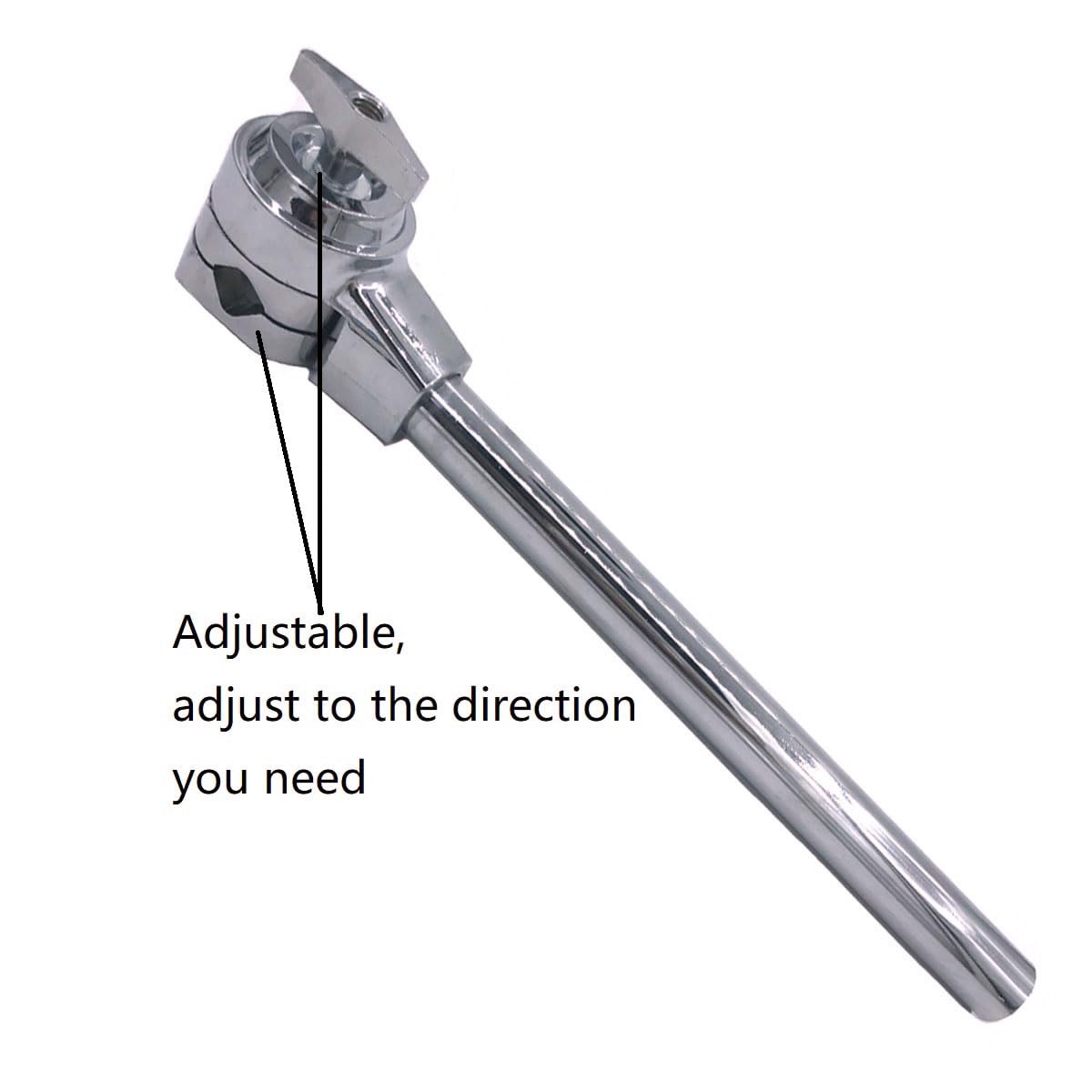 TUOREN Cymbal Boom Holder Adjustable Mini Arm with Silver