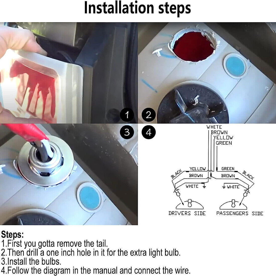 BX8869 Front Bulb & Socket Tail Light Wiring Accessories Kit For most vehicles