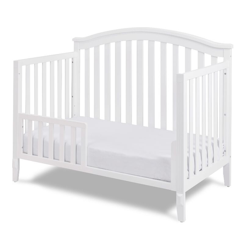 AFG Baby Furniture Kali II 4-in-1 Convertible Crib with Toddler Guardrail White