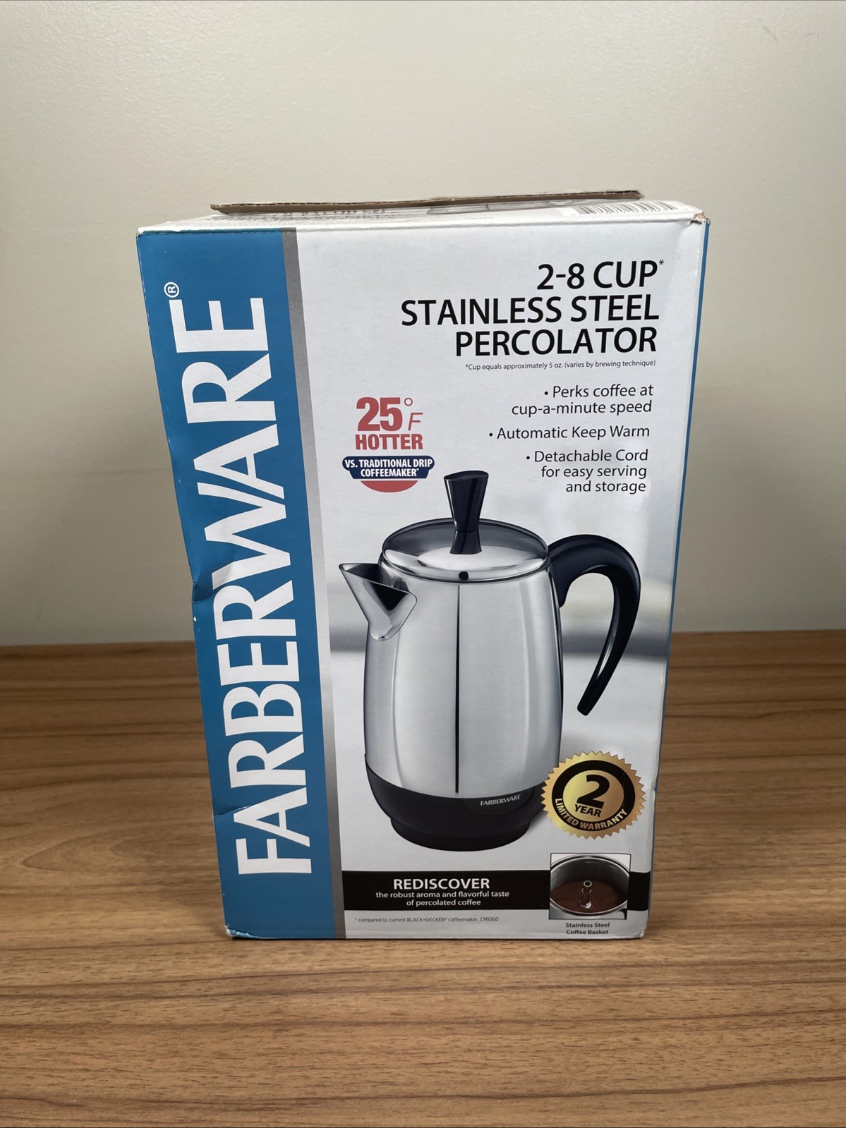 Farberware FCP280 Stainless Steel Electric Coffee Percolator 2-8 Cup