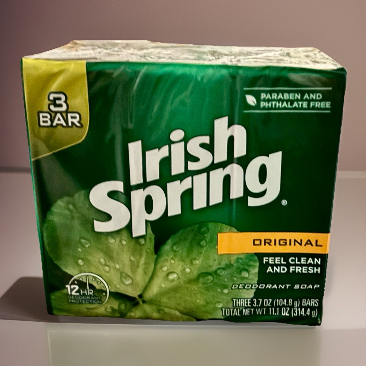 3 Bars Irish Spring ORIGINAL Soap NO Flaxseed/Linseed Oil