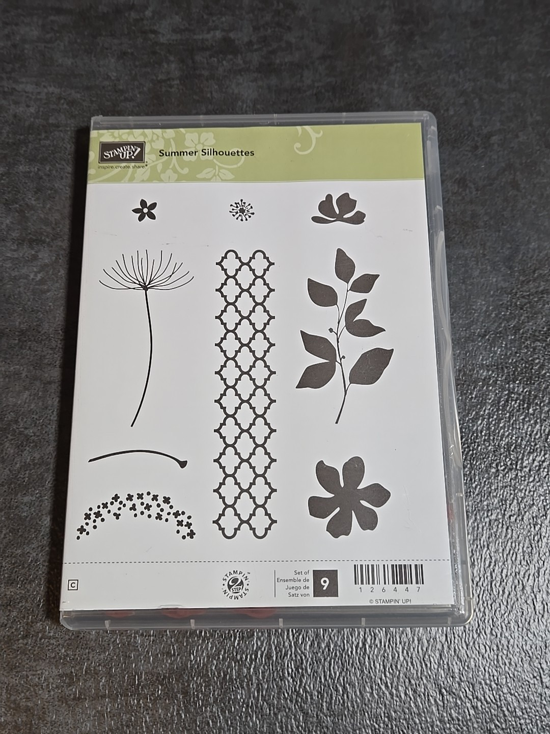 Stampin Up - Summer Silhouettes - Dandelion Leaves Floral 9-Pc. No. 126447
