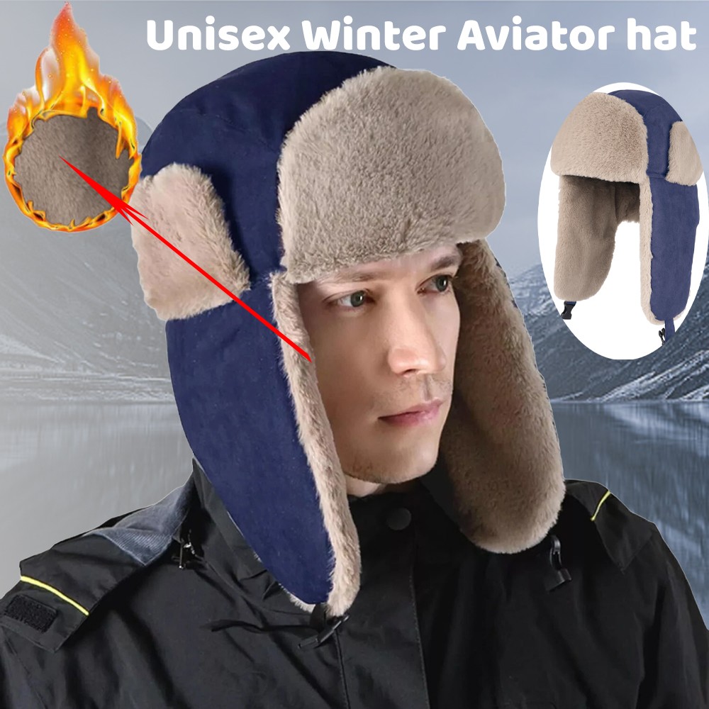 Russian Unisex Winter Soft Padded Earmuffs Hat Warm Hat Winter Ski Hunting Sport