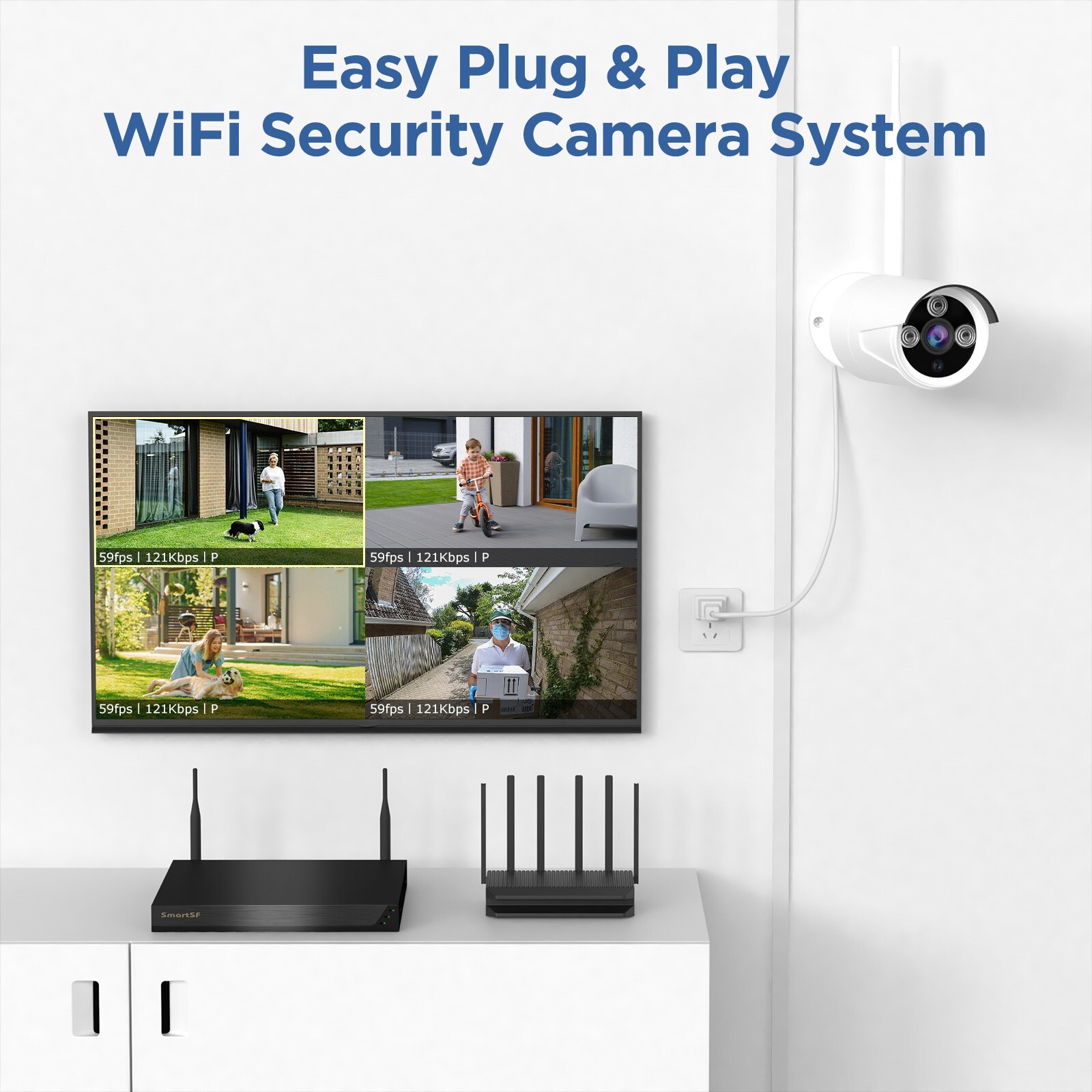 H.265+ 10CH NVR Wireless Security Cameras System 3MP outdoor camera 1TB