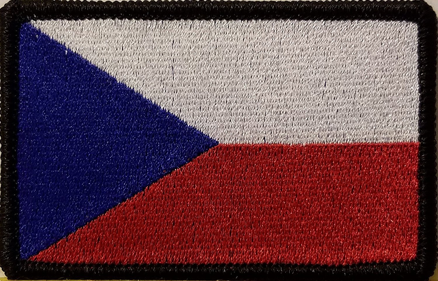 Czech Republic Flag Military Patch W/ VELCRO® Brand Fastener  BLACK Border