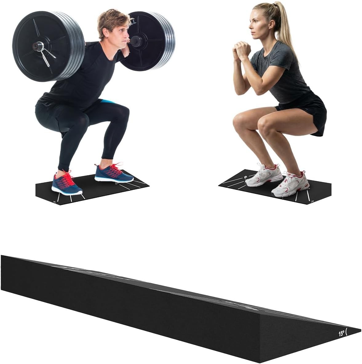 Heel-Elevated Slant Board for All-Position Squat Professional Squat Wedge Block