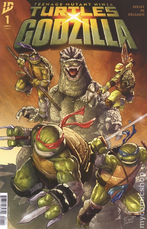 Teenage Mutant Ninja Turtles X Godzilla 1A VF 2025 Stock Image