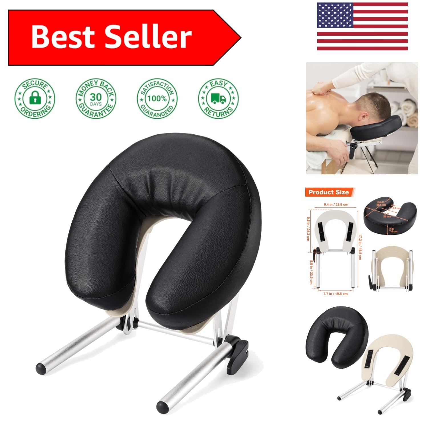 Versatile Face Cradle & Cushion for Massage and SPA Treatments, Adjustable