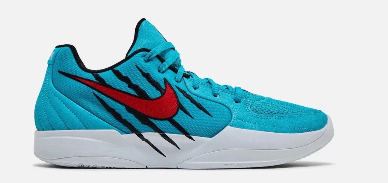 Nike JA 2 Morant Basketball Scratch Teal Red Black White Sneakers HQ1759-400