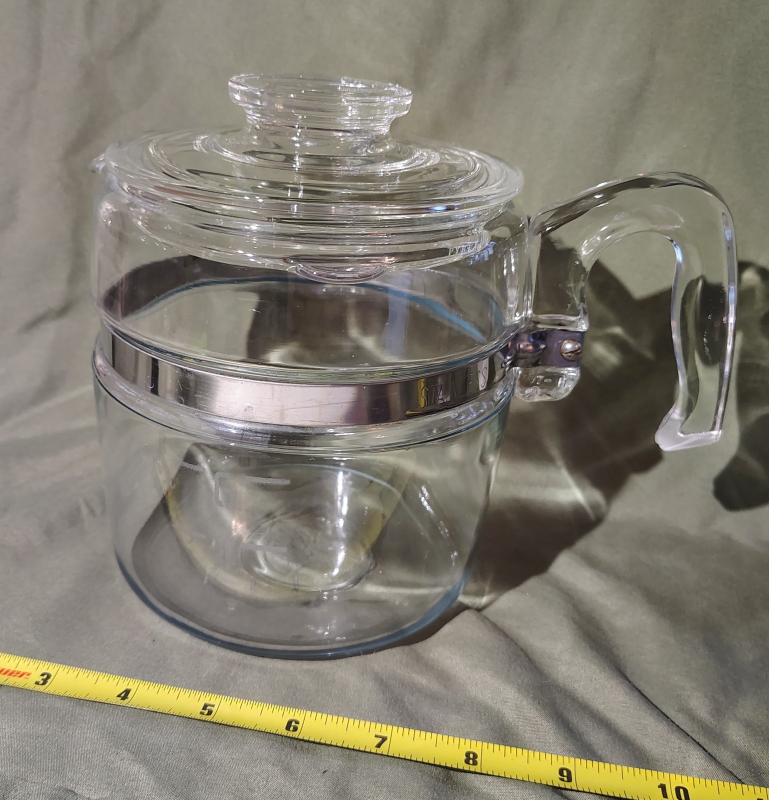 PYREX Flameware 7756 Glass Coffee Percolator 6 Cup Clean (Not Complete)