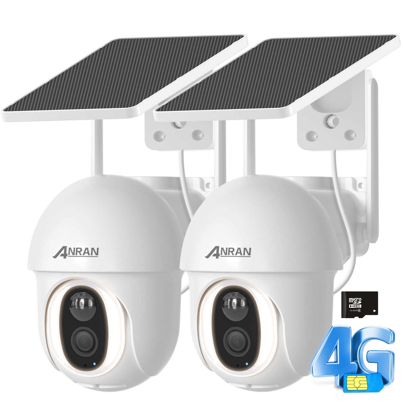 ARCCTV 4G LTE Outdoor Solar Security Camera 360° PTZ Wireless 2Way Audio 2PACK