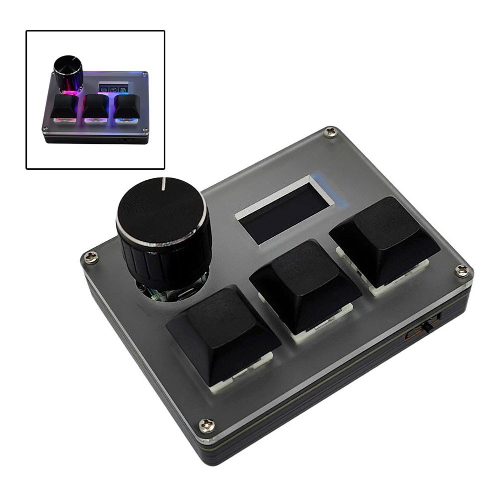 Compact 3-Key LCD For gaming Keyboard for Gamers and Remote Office Workers