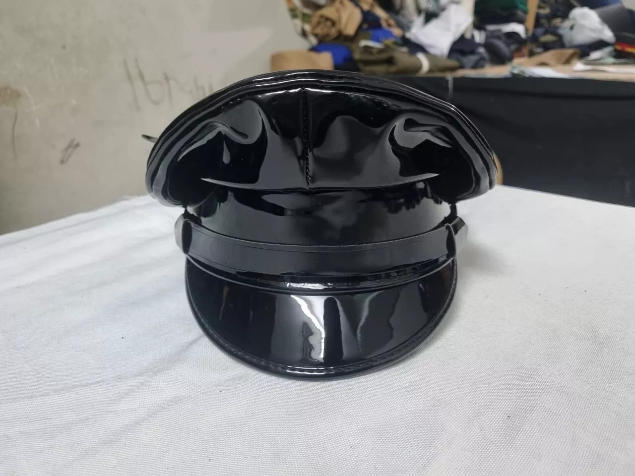 Premium Cap Finest Soft Shinny PVC Muir cap peaked cap biker cap officer cap