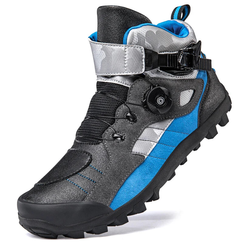Men's Motorcycle Cycling Flat Boots Four Season  Casual Sports Hiking Footwear