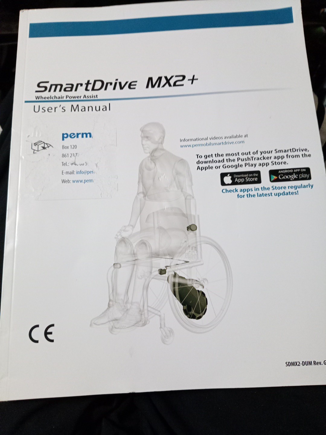 Permobil SmartDrive MX2+ Max Mobility Power Assist  User's Manual Only