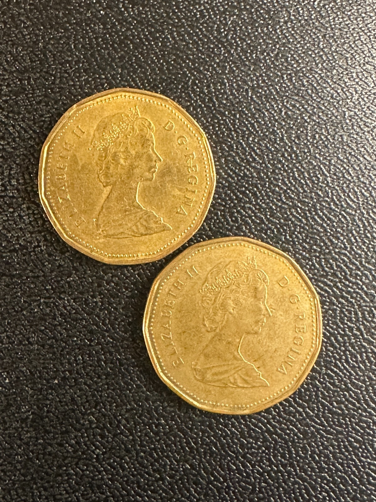 Canada 1987 and 1989 One 1 Dollar Loonie Circulated Coin