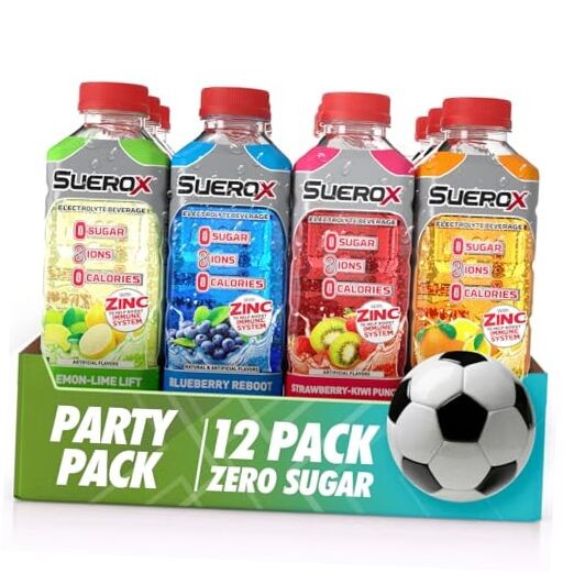 12 Pack Party Pack of Zero Sugar Electrolyte Drinks for Hydration & Recovery
