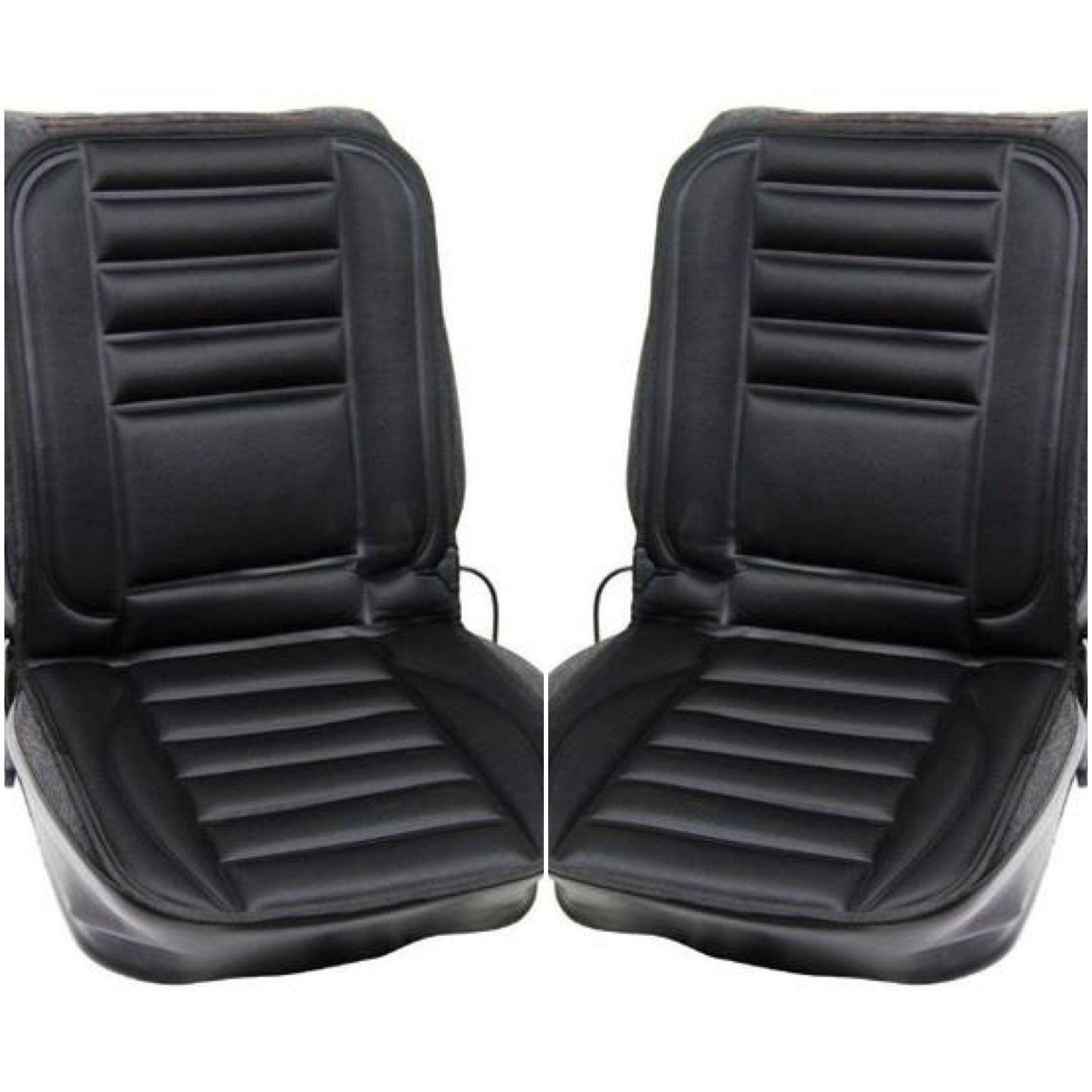 Pair of Car Interior 12v Padded Heated Front Seat Cover Cushion with Thermostat