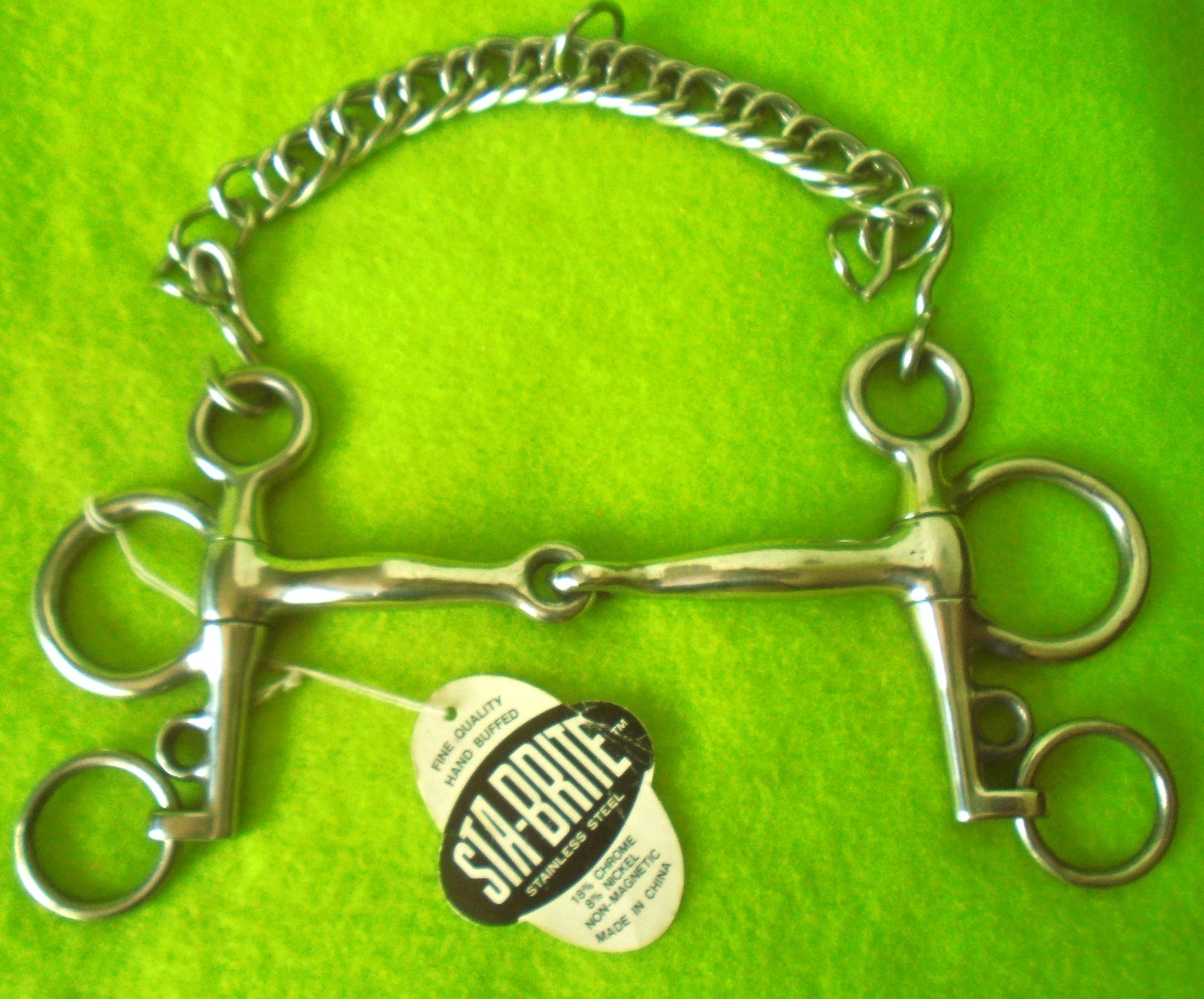 NEW Vintage VAL-A 5" Mouth Pelham Snaffle Bit w/Chain~2 Different Rein Positions