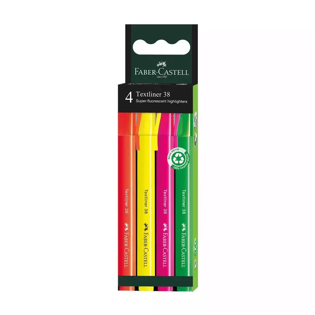 9555684697127 Zakreślacz 4 kolory FABER CASTELL Faber Castell