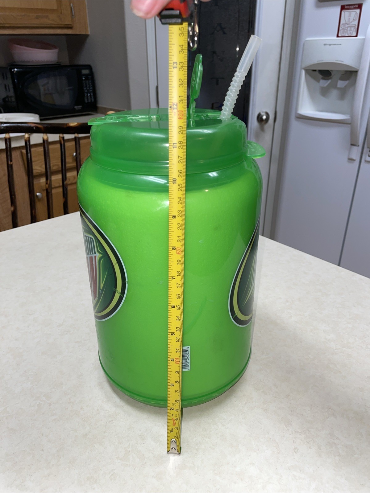 Vtg Whirley Mountain Dew XM-100oz Insulated Travel Mug w Lid, Straw & Handle