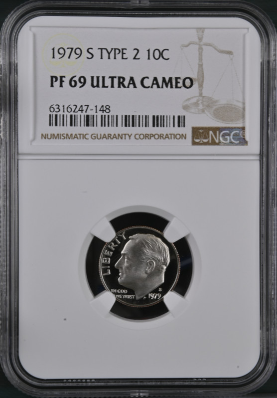 1979 S Type 2 Roosevelt 10¢ NGC PF 69 Ultra Cameo