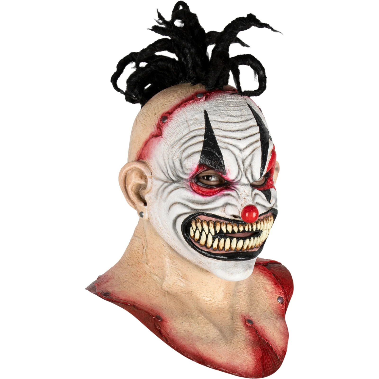 Ghoulish Productions Kill The Clowns Punk Adult Latex Mask-Neck Evil Clown