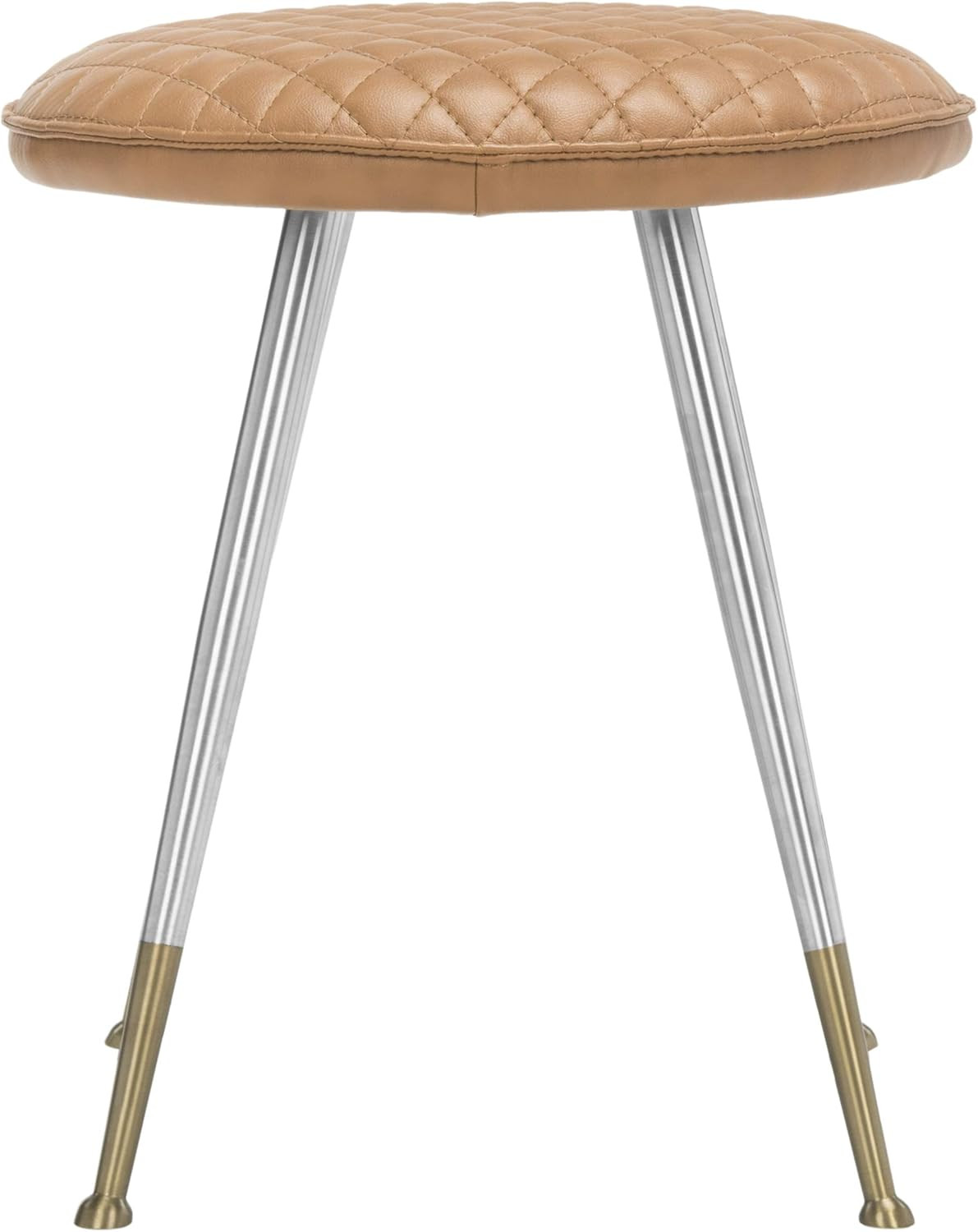 Brinley Mid-Century Modern 30-Inch Mustard & Silver Stool by American Homes Coll