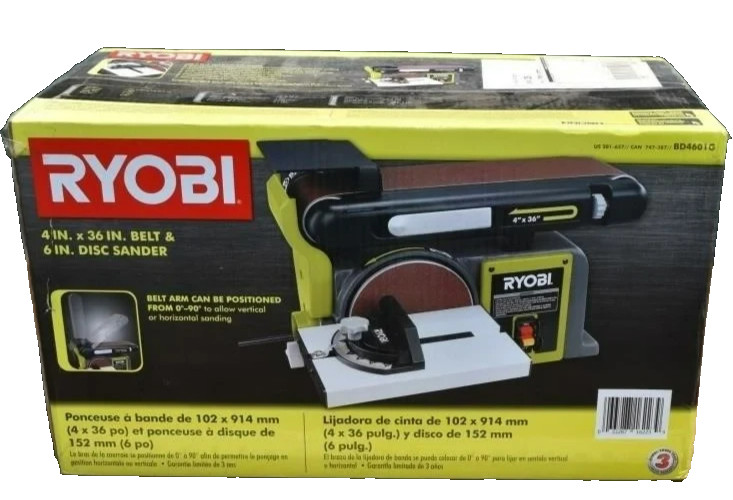 RYOBI TOOLS BD4601G 4"x36" Belt & 6" Disc Sander NOS NIB