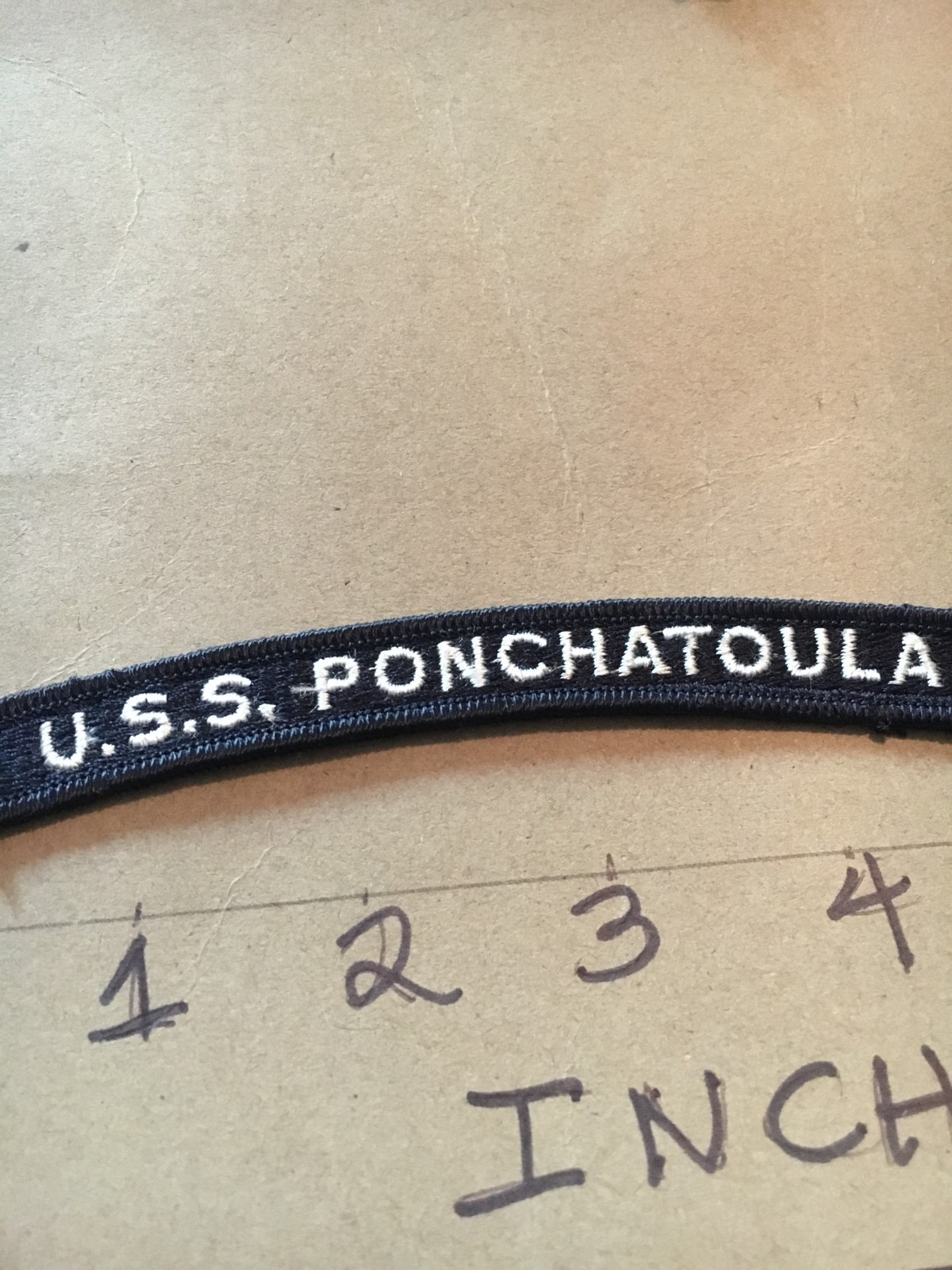 US NAVY SHOULDER STRIP TAB *** rocker *** Patch USS Ponchatoula