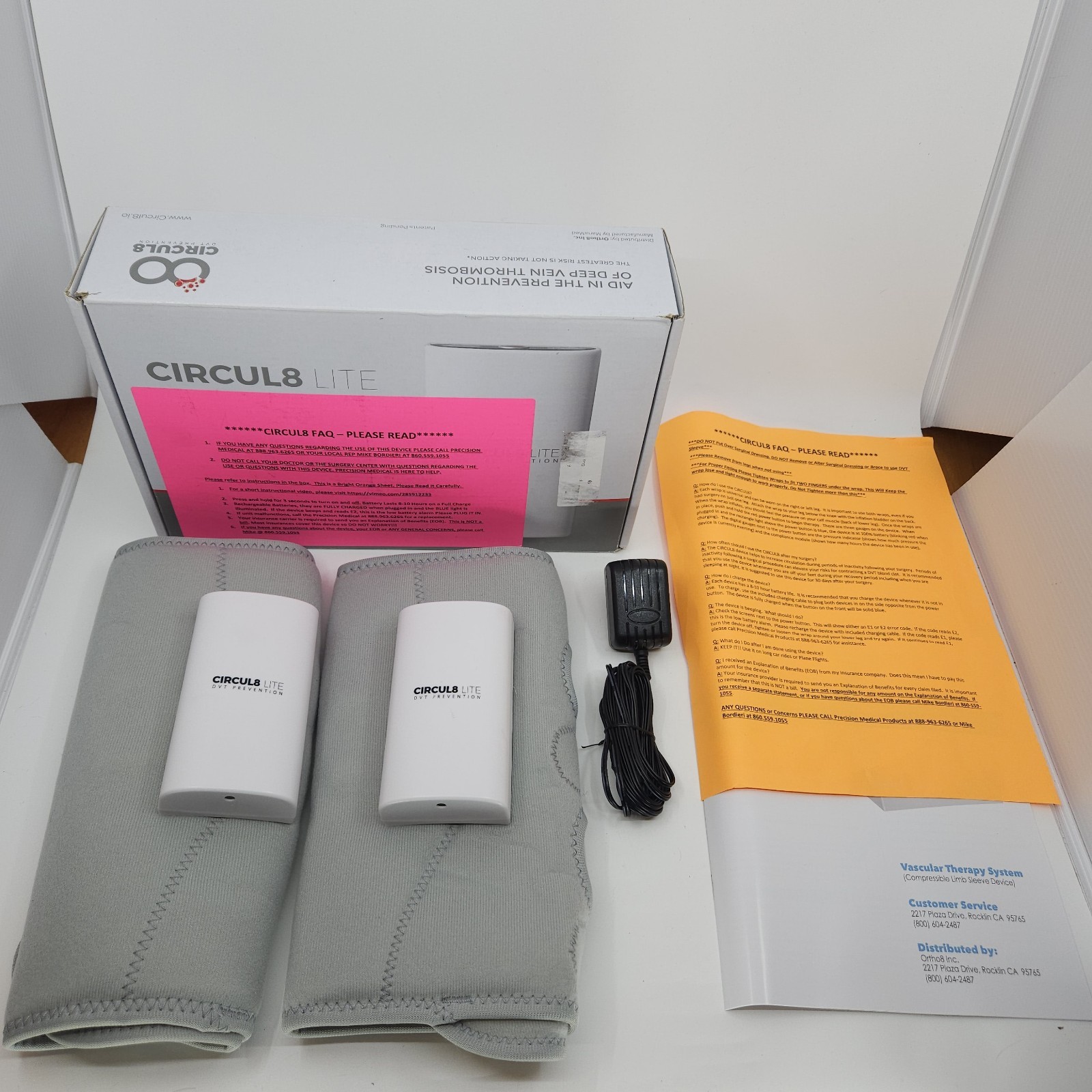 Circul8 Lite DVT Prevention Vascular Therapy System Portable Rechargeable Tested