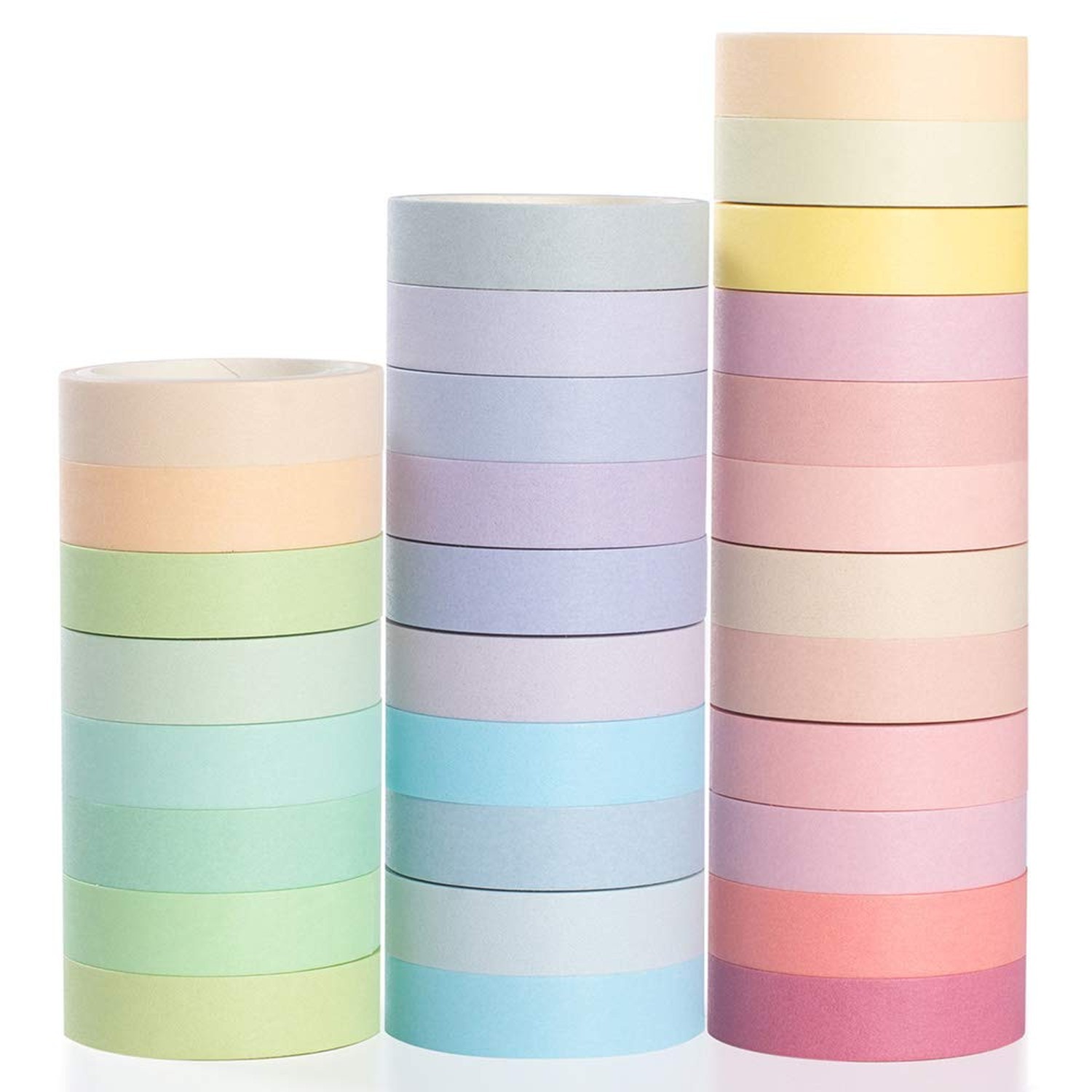 YUBBAEX Natural Color Washi Tape Set 30 Rolls Decorative Tapes for DIY Crafts...