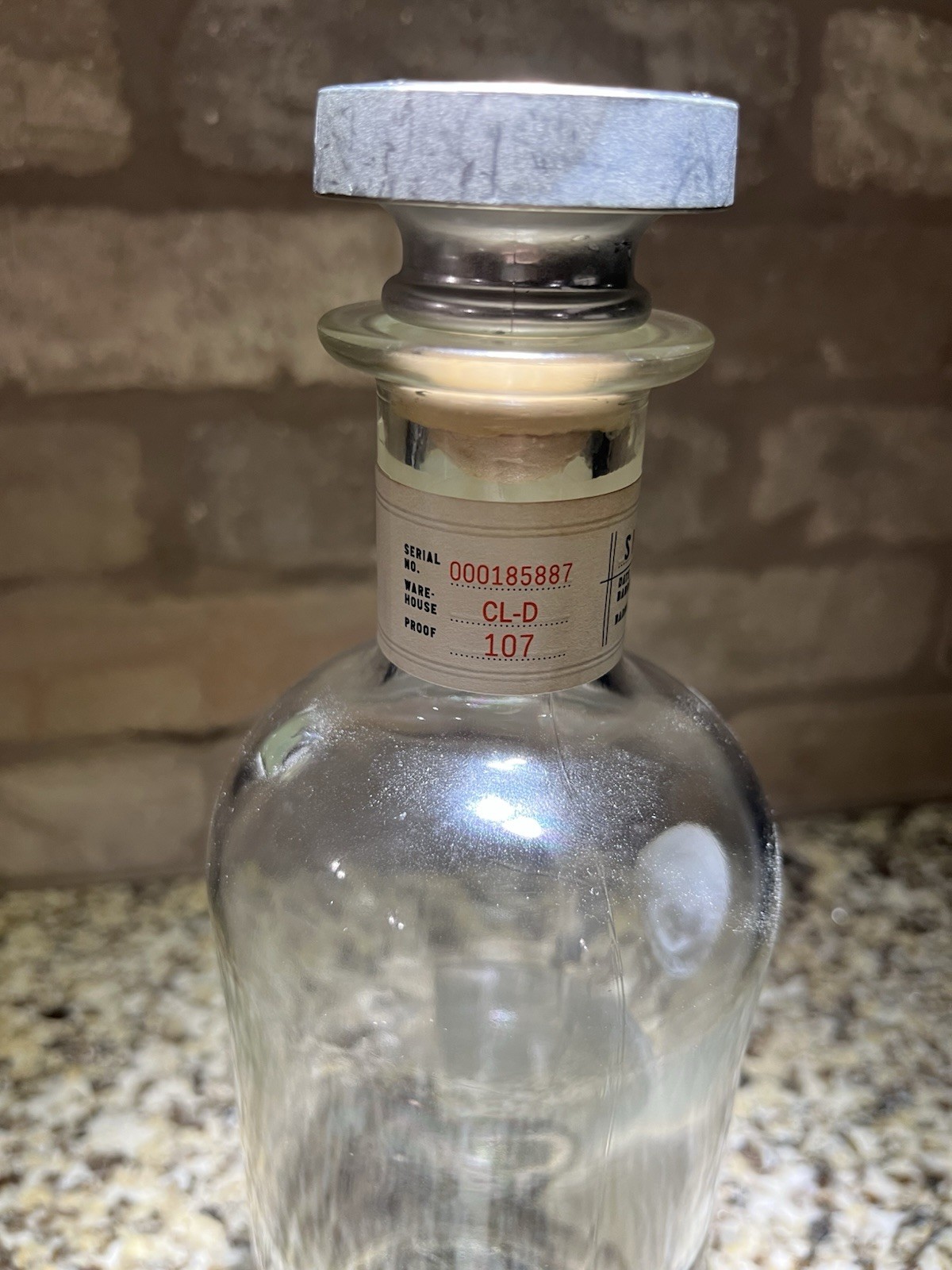 Baker's 107 Proof Single Barrel 7 Year - Empty Bourbon Bottle