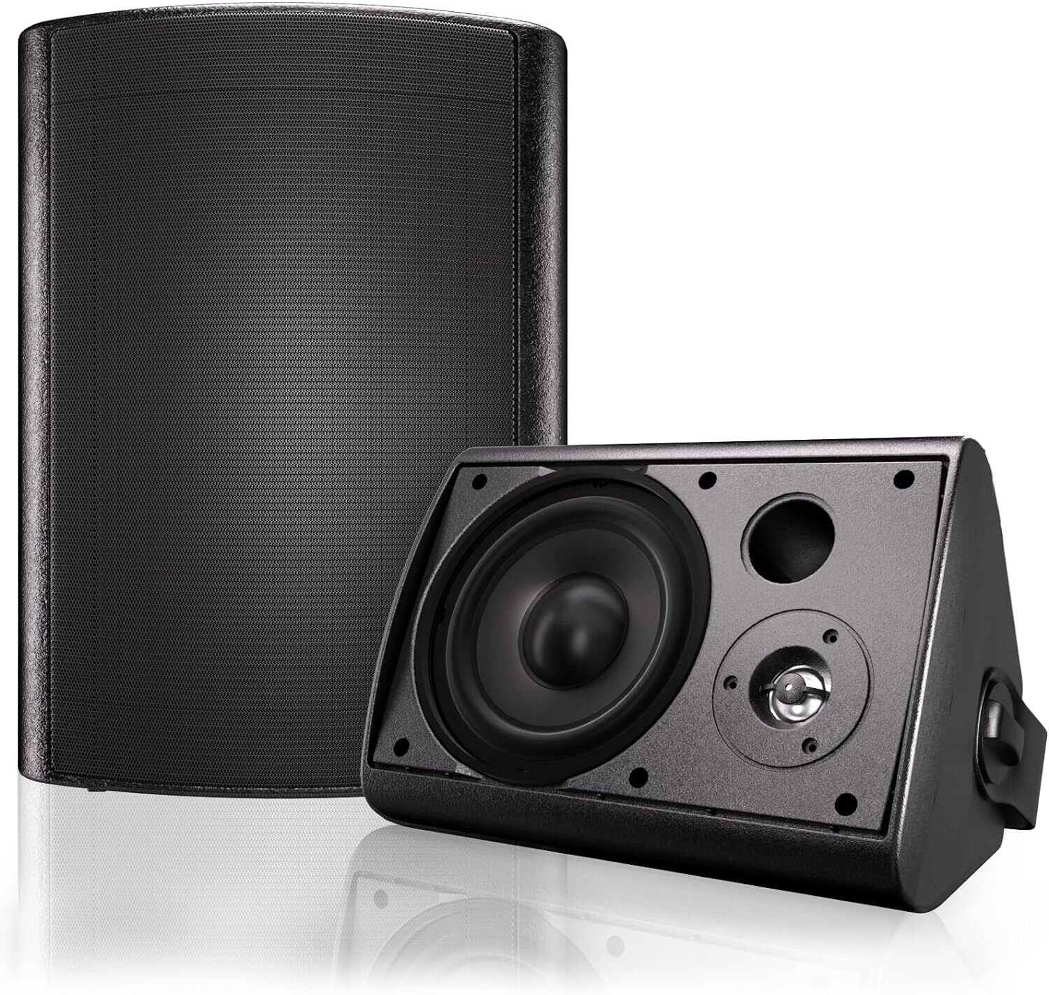 2 Pack Herdio 6.5" Bluetooth Speakers Outdoor Wired Bass Stereo Wall Mount 400W