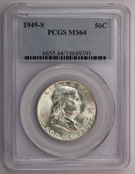 1949-S Franklin Half Dollar PCGS MS64