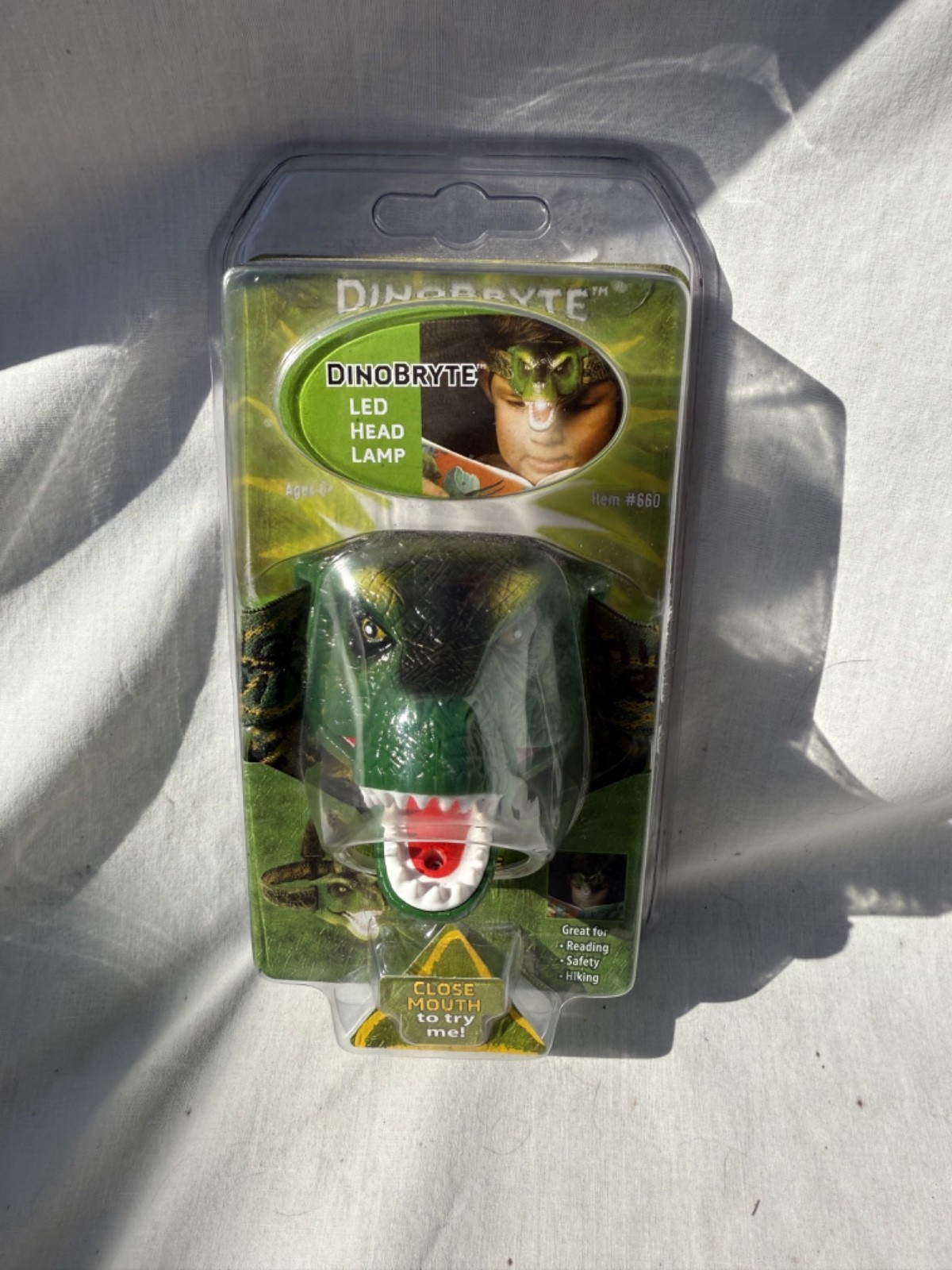 Brand New DinoBryte LED Head Lamp Light T-REX Dinosaur Roaring Sound