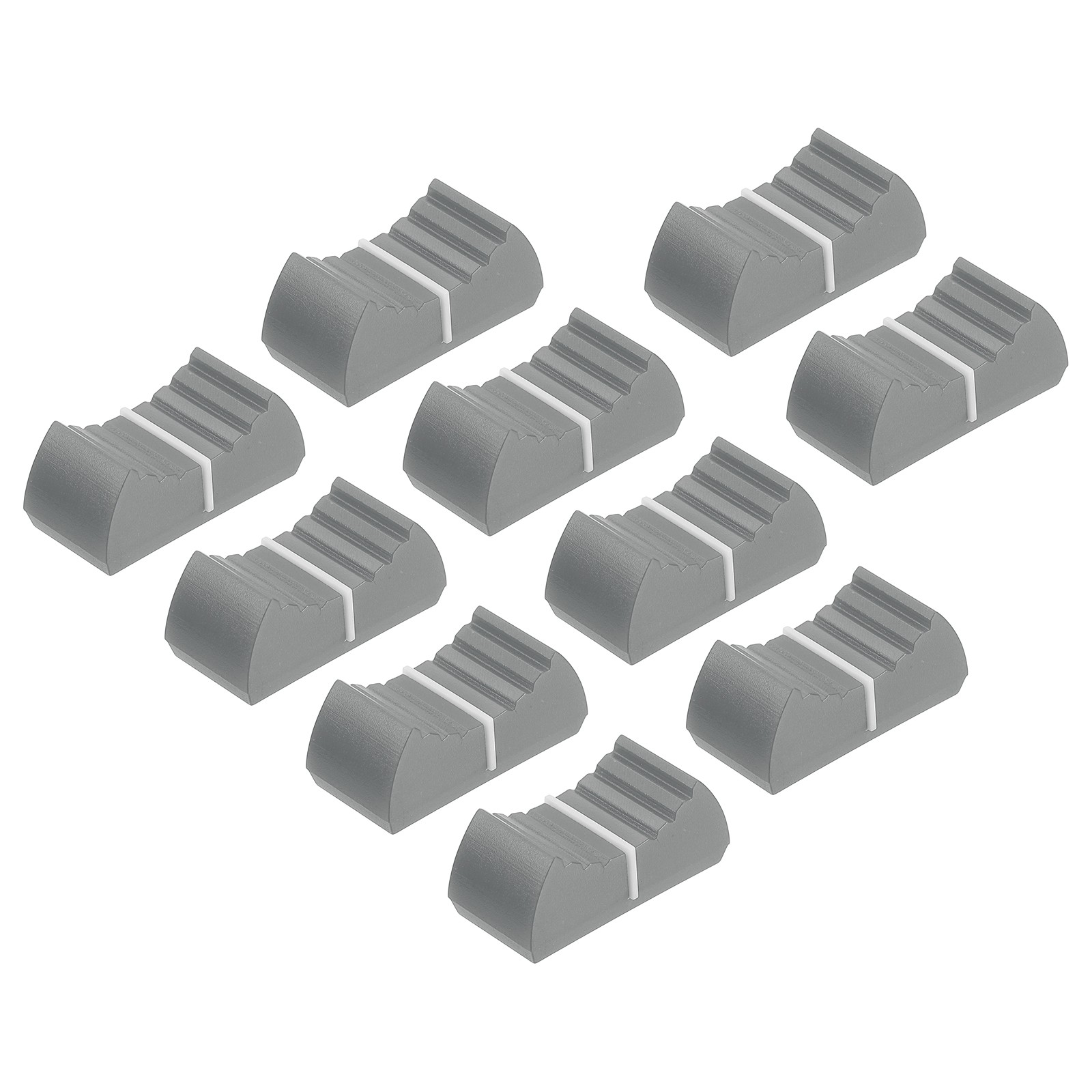 Straight Slide Potentiometer Knob 8x1mm/0.31x0.04 Inch Gray White Pack of 10