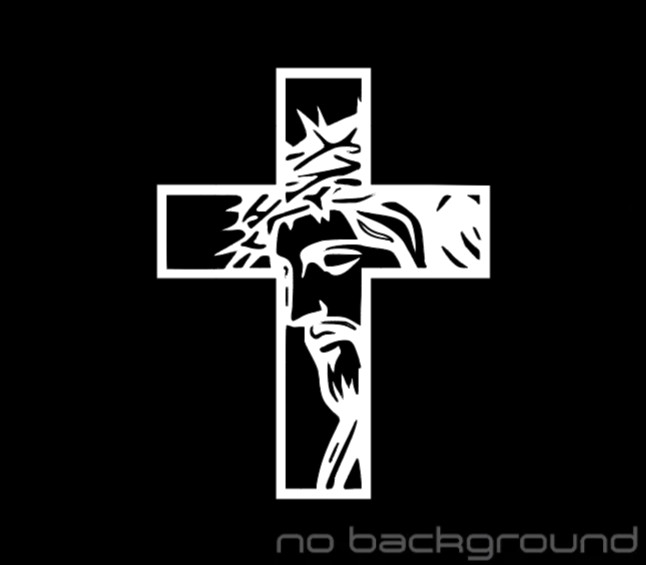 JESUS Cross Vinyl Die Cut Decal Sticker - Christ Christian Religious God Church