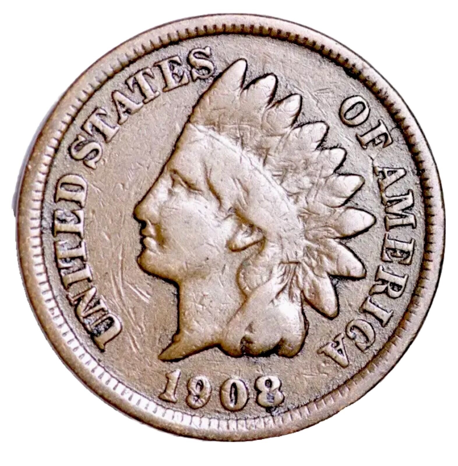 1908 Indian Head Cent Penny “Best Value On EBay” FAST FREE SHIPPING