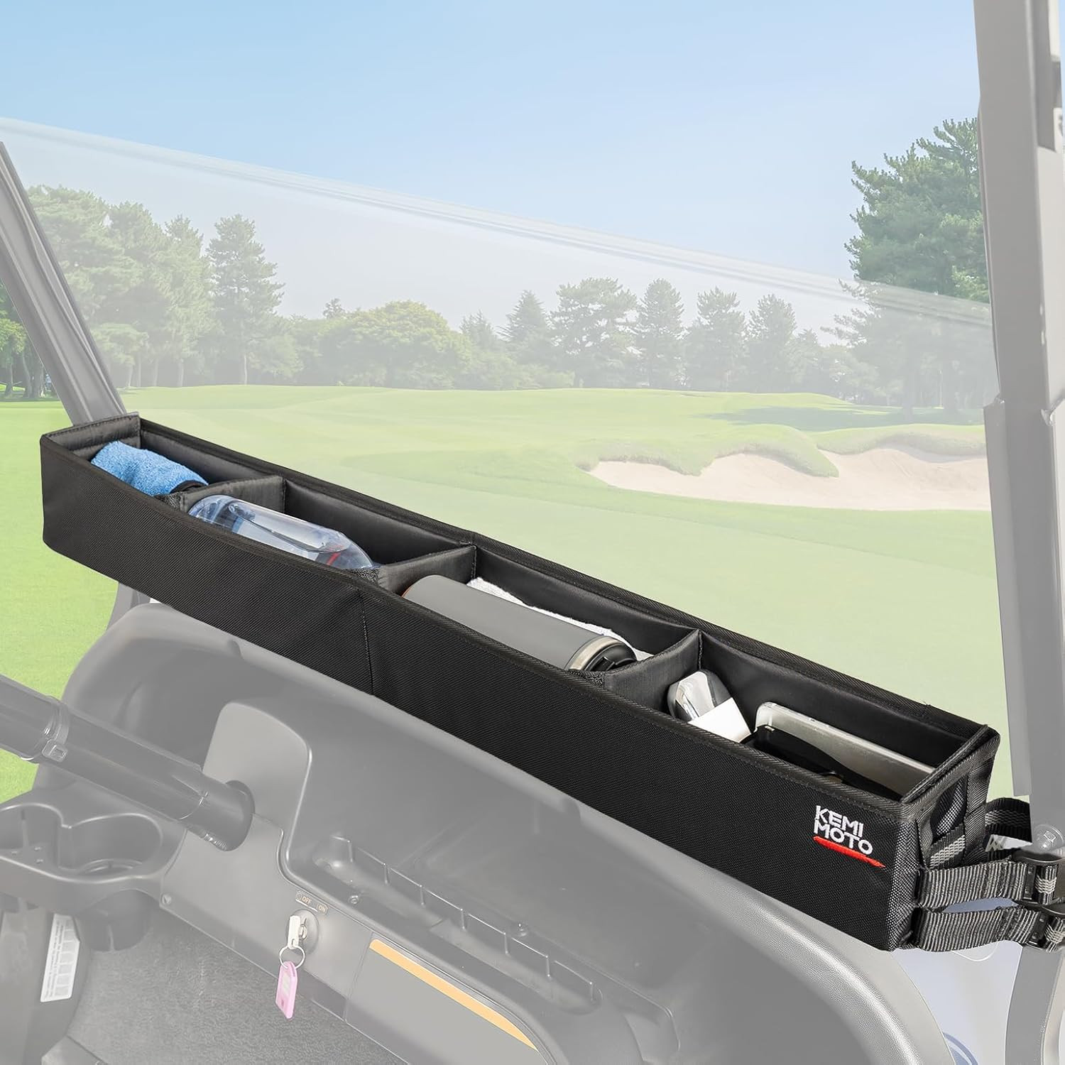 Foldable Golf Cart Front Storage Basket - Universal Organizer for EZGO & Club Ca