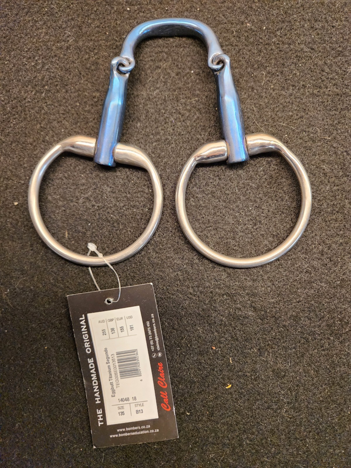 Bombers - Eggbutt Titanium Segundo Horse Bit