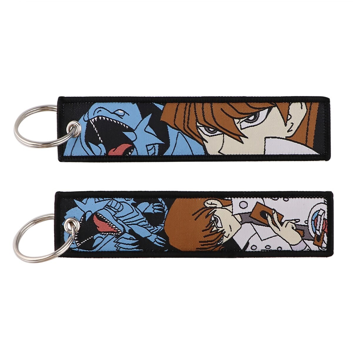 Blue-Eyes White Dragon Seto Kaiba Embroidered Double Sided Key Tag Keychain