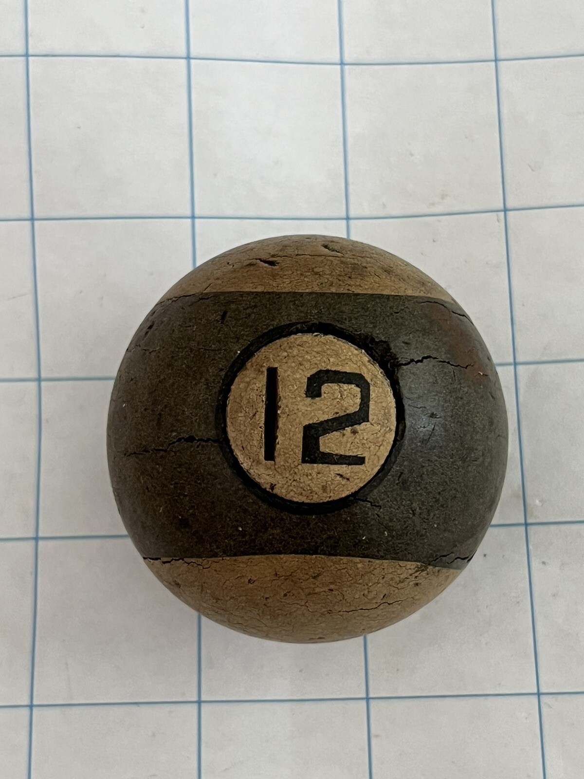 Antique Vintage clay  12 ball pool billiards 2.25" Rat Rod Shifter