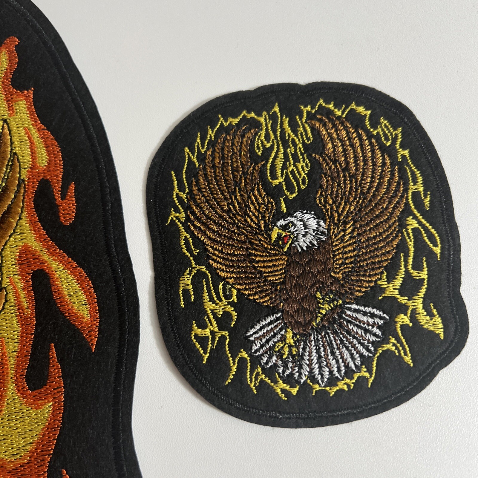 10 inch Fire Motorcycle Eagle Patches Jackets Iron on Harley Davidson
