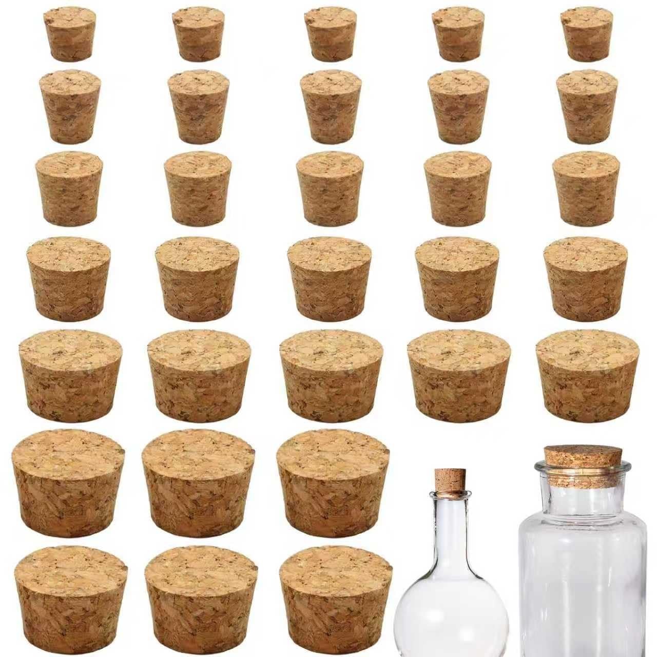 Natural Corks Stoppers Bottles Assorted Sizes for Salt and Pepper DIY Projects