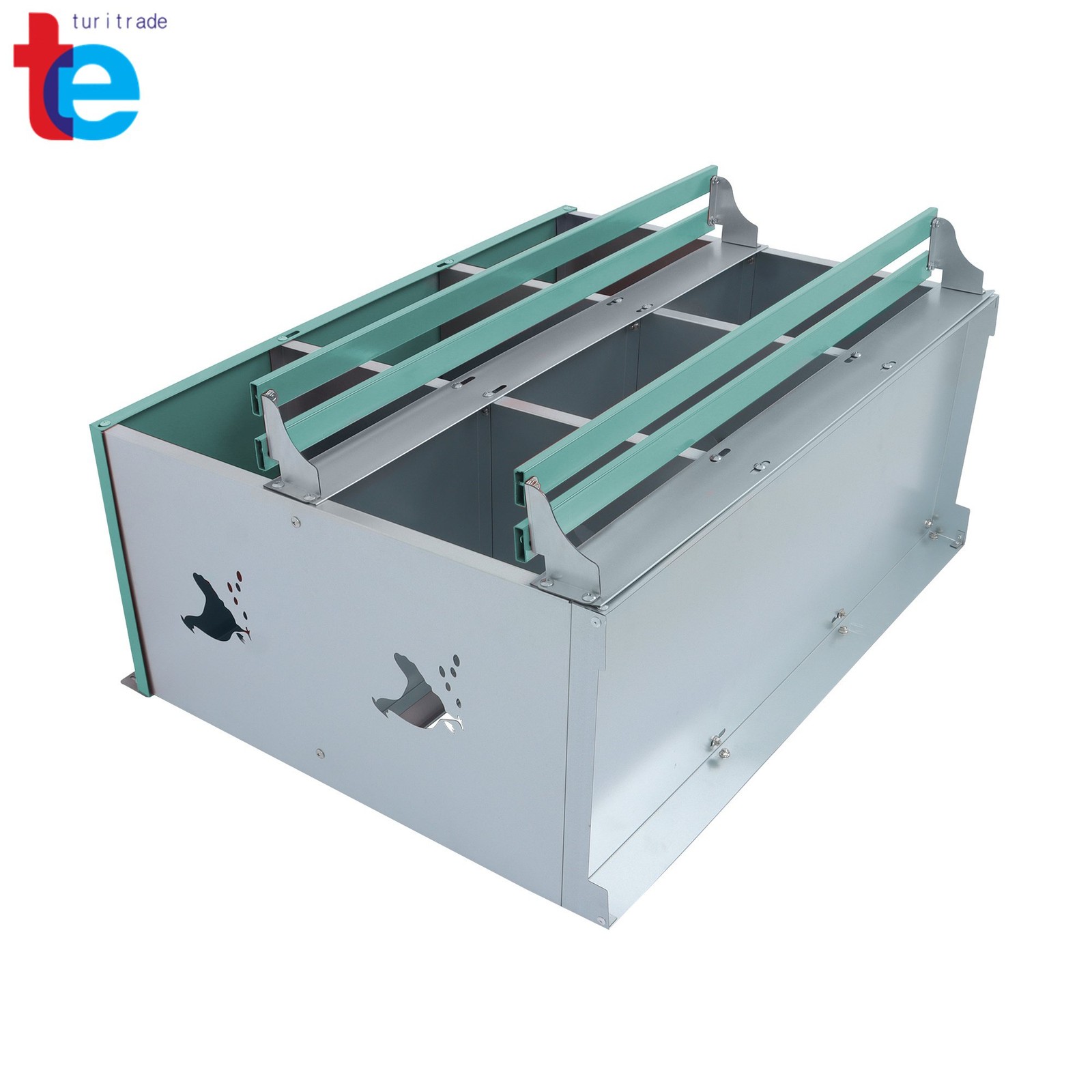 Sturdy Chicken Nesting Boxes - 6 Compartment Metal Poultry Nest Box Wall Mount