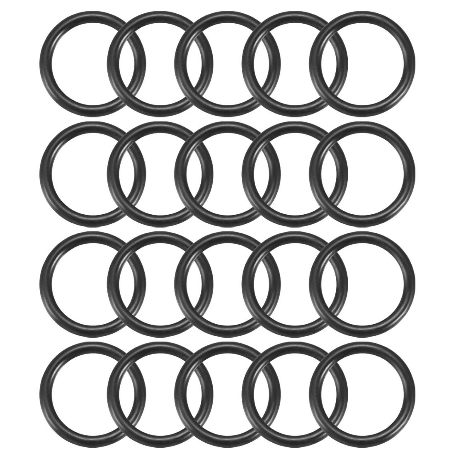 20Pcs Black 16mm Dia 2mm Thickness Nitrile Rubber O Ring NBR Sealing Grommets