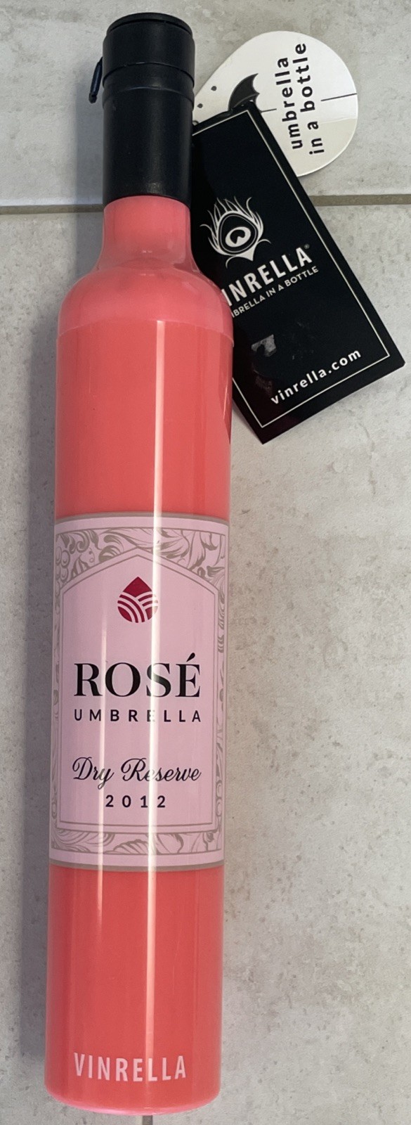 VINRELLA WINE BOTTLE UMBRELLA ROSE DRY RESERVE 2012 PINK UMBRELLA IN A BOTTLE