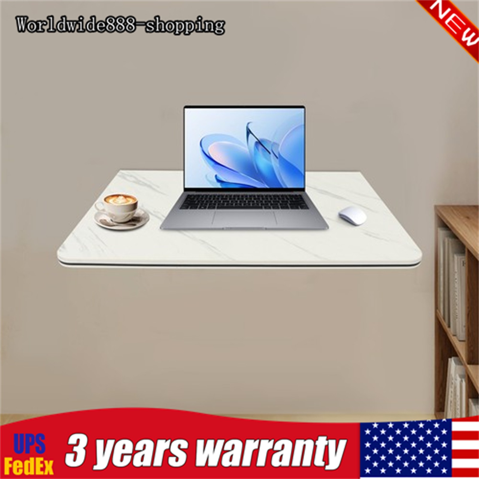 Modern Folding Wall Desk Wall-mounted Folding Table Foldable Table White Indoor